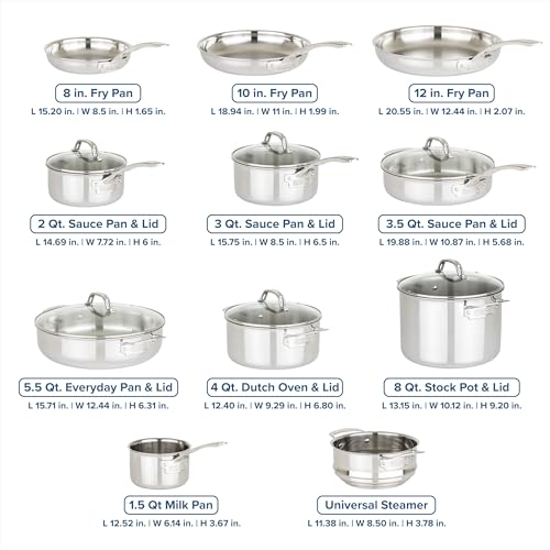 3 Ply Pots and Pans Set (17-Piece Set)
