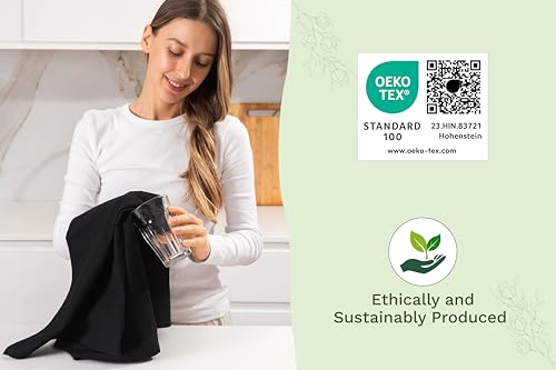 Organic Cotton Black Tea Towels (Black)