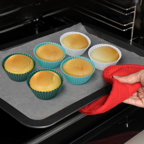 Silicone Baking Cupcake Cups Muffin Liners Nostick Cake Molds Bento Lunch Box Dividers (3shapes Neutral Color)