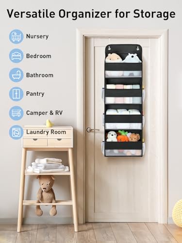1 Pack Over the Door Organizer (Black / 4 Tier)