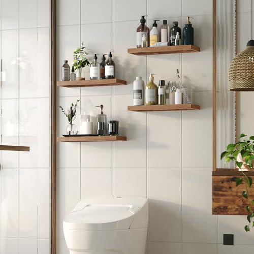 Floating Shelves for Wall (Rustic Brown / 23.6 Inches)