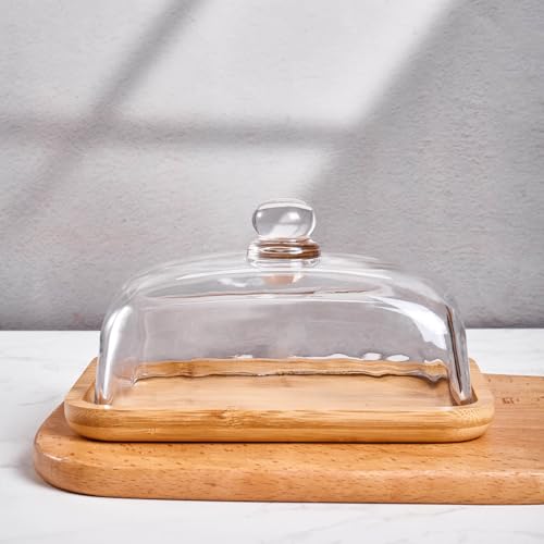 Glass butter dish with lid