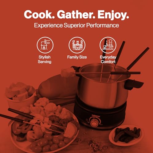 Arolla 10 Pieces Stainless Steel Electric Fondue Set