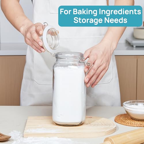 78oz Glass Food Storage Jars with Airtight Clamp Lids