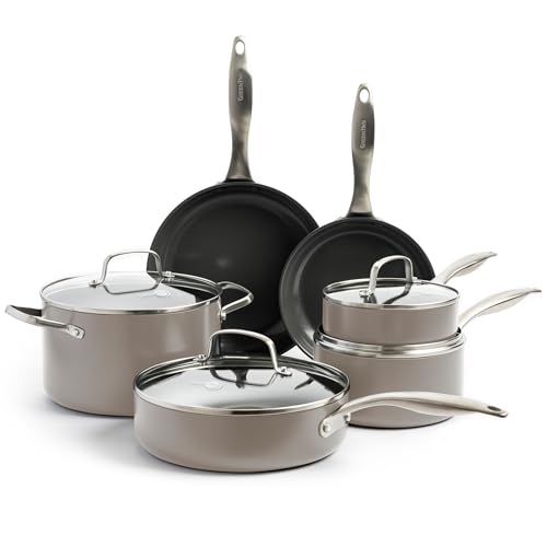 Canterbury 10 Piece Cookware Pot and Pans Set (10 Piece Cookware Set / Clay)