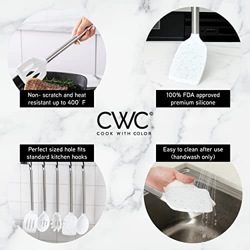 Silicone Cooking Utensils (Speckled White / 5 Pieces)
