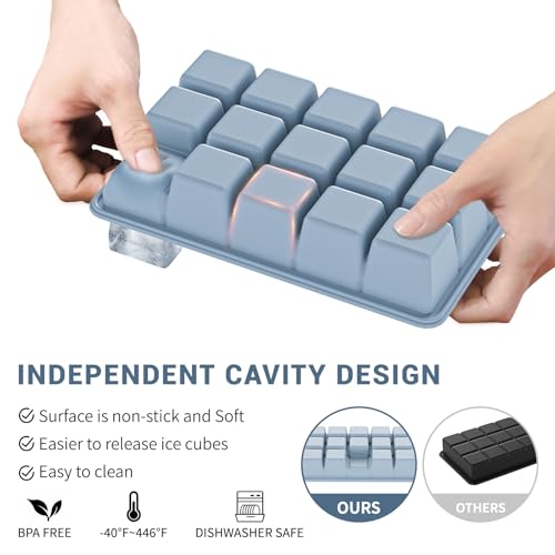 Silicone Ice Cube Tray 2 Pack (Blue / Ice Cube Tray 2 Pack)