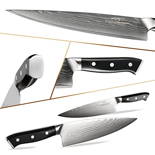 18PCS Damascus Knife Set with Steak Knives & Block (Black/Black / 18 Pieces)