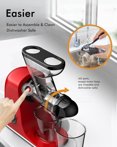 Mini Slow Masticating Juicer (Red)