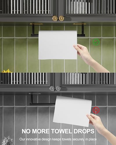 Paper Towel Holder Under Cabinet Self Adhesive Black & Gold (Black&gold / Standard Holder)