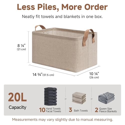Storage Bins Storage Baskets (Brown and Beige / 14 ¾" L x 10 ¼" W x 8 ¼" H)