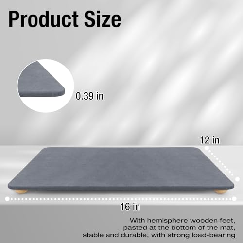 Stone Dish Drying Mat for Kitchen Counter (16" x 12")