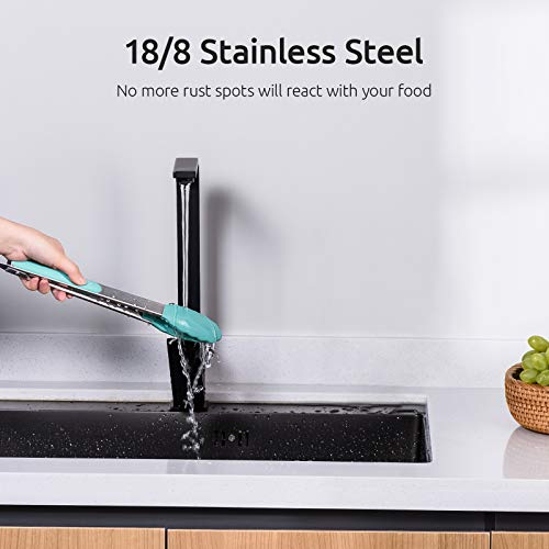 Kitchen Tongs for Cooking ((02) Aqua Sky)