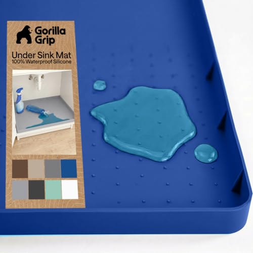 Waterproof Silicone Under Sink Mat (Blue / 28"w X 22"l)