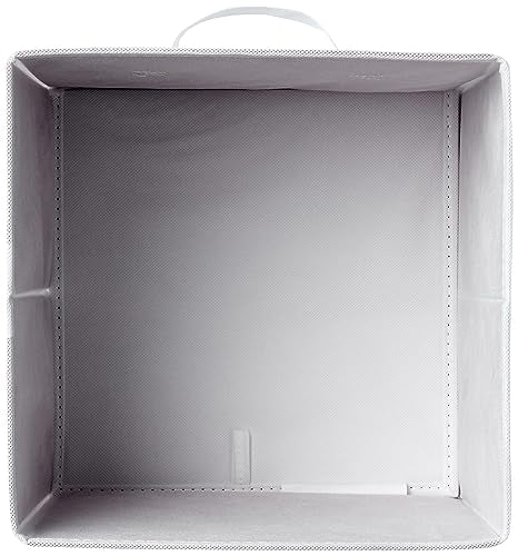 Collapsible Fabric Storage Cubes Organizer with Handles (White / 10.5"x10.5"x11")