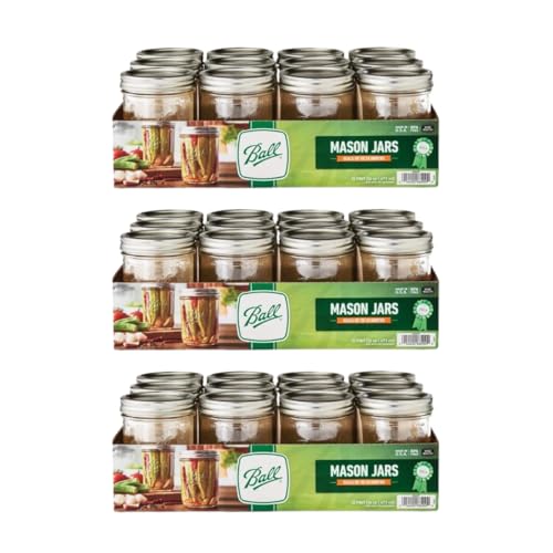 Wide Mouth Glass Mason Jars with Lids and Bands (Pint / 16 Ounce (Pack of 36))