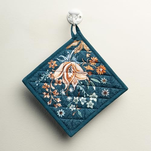 Pot Holders 100% Cotton Potholders (048 - Luxury Loft - Dark Teal / 8" x 8" (Pot Holder Pack of 1))