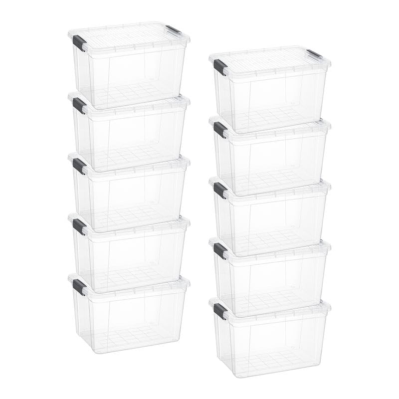 14.7 Quart Clear Plastic Storage Boxes with Lids (14.7 Quarts)