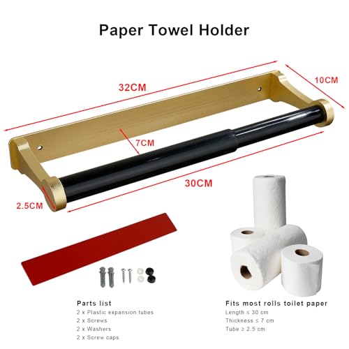 Paper Towel Holder Under Cabinet (Glow Gold)
