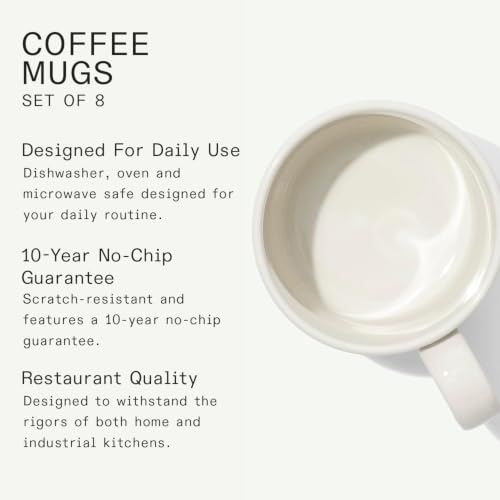 Cookware Coffee Mug Set of 8 (White / 8-Piece)
