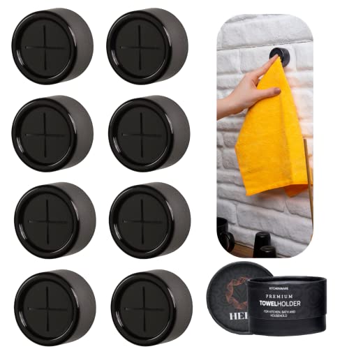 Kitchen Towel Hooks (8 Pack / Black Pearl)