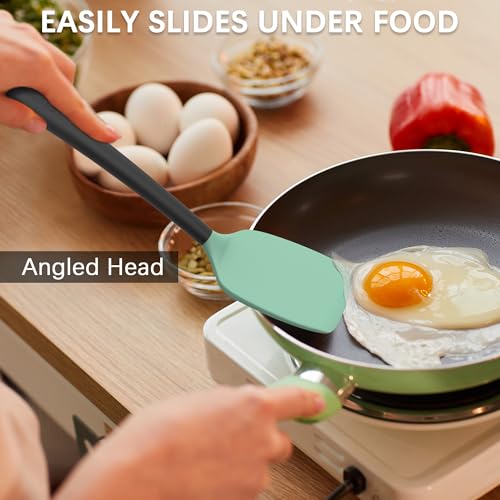 2 Pack Silicone Spatula Set (AquaGreenBlack)