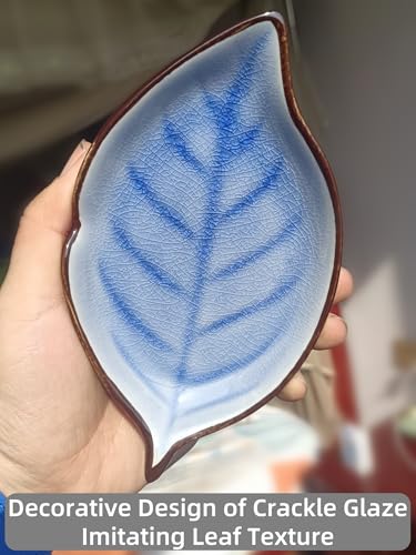 Ceramic Spoon Rest for Stove Top & Kitchen Counter Cooking Spoon Holder for Stove (A, Sapphire)