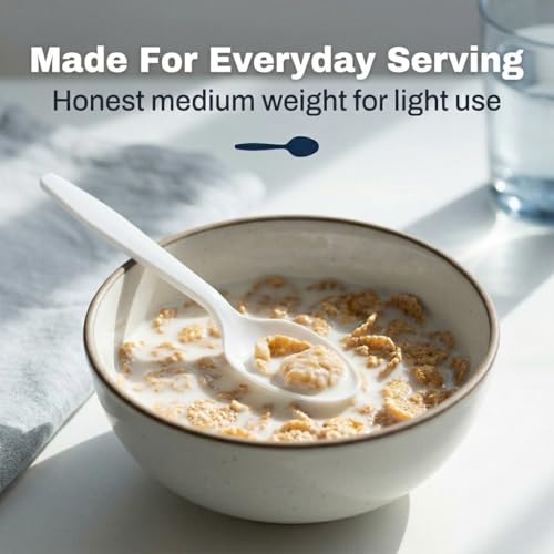 Plastic Spoons White Heavy Duty Disposable Teaspoons (1 Case Teaspoons (1000))