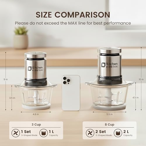 3cups Mini Food Processors (Silver / 3cups)