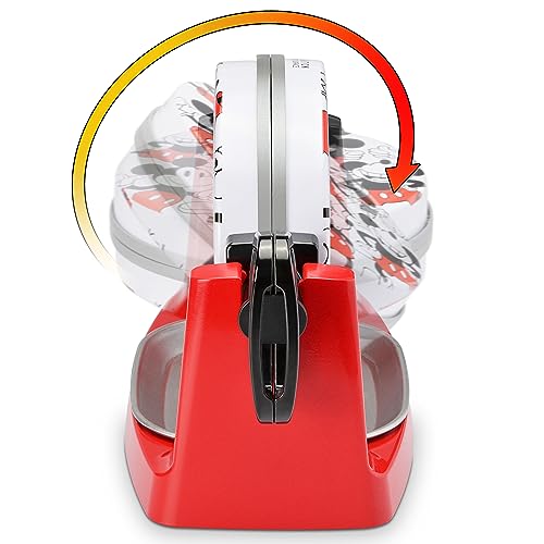 Mickey Mouse Rotating Bubble Waffle Maker by Select Brands (White, Red, Black)