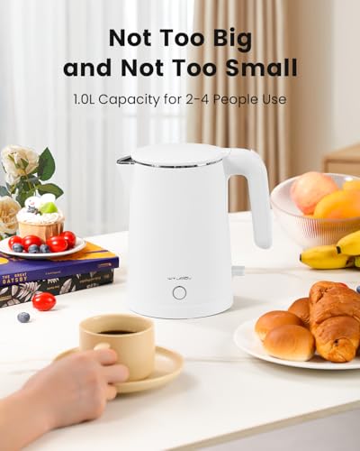 Electric Kettle Stainless Steel (White)