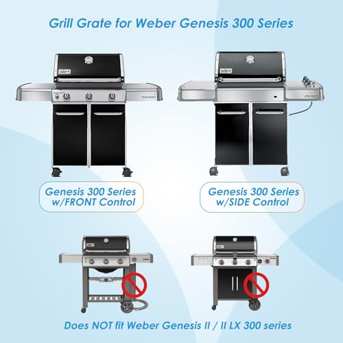 7528 7524 19.5" Grill Grates for Weber Genesis 300 Series Genesis E310 E320 E330 S310 S320 S330 EP310 EP320 EP330 for Weber Genesis 300 Grill Parts (19 1/2" x 12 3/4"SS)