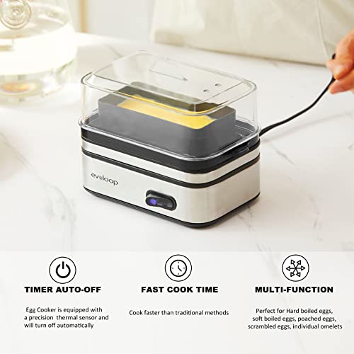 Rapid Egg Cooker Electric 6 Eggs Capacity (Silver)