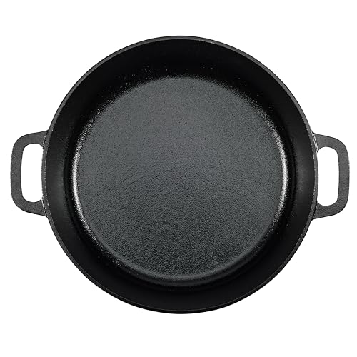 Pre Seasoned Cast Iron Dutch Oven Pot with Lid and Dual Handles (7-Quart)