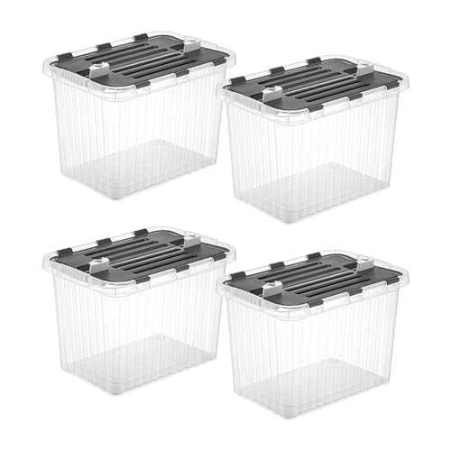 26 L Deep Storage Container with Hinged Lid 27.5 Quart