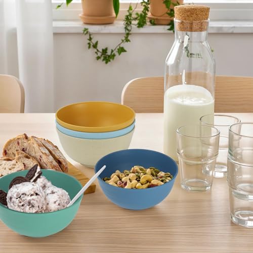 Unbreakable Wheat Straw Bowls for Kids (10 oz / Yellow,Orange,Blue,Green,Beige,Navy Blue)
