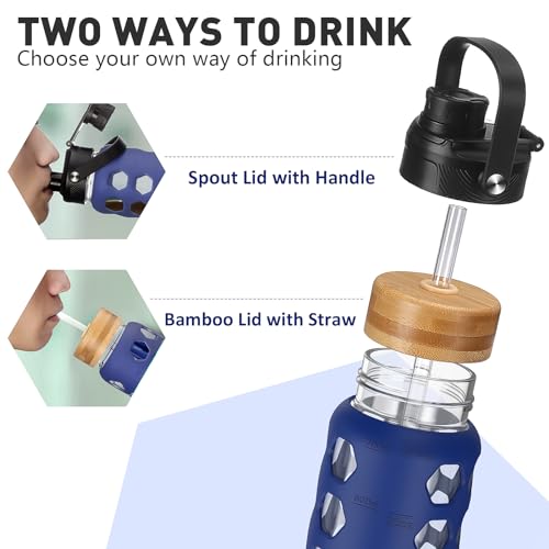 Glass Water Bottle (Bule / 24 Ounces)