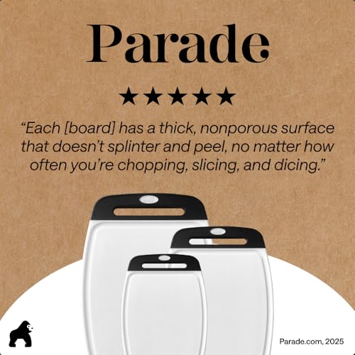 BPA Free Reversible Kitchen Cutting Board (Black/White / Large (Pack of 3))