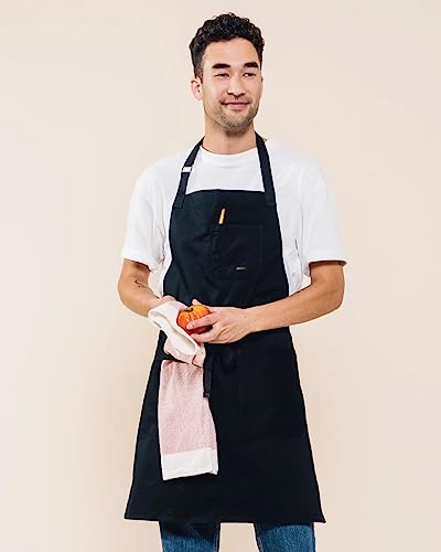 Daily Cotton Kitchen Apron for Cooking (Black)