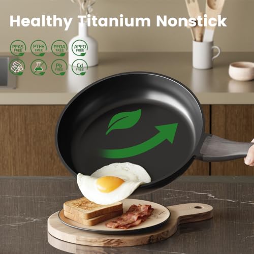Nonstick Cookware Set (Titanium / 5Pcs)
