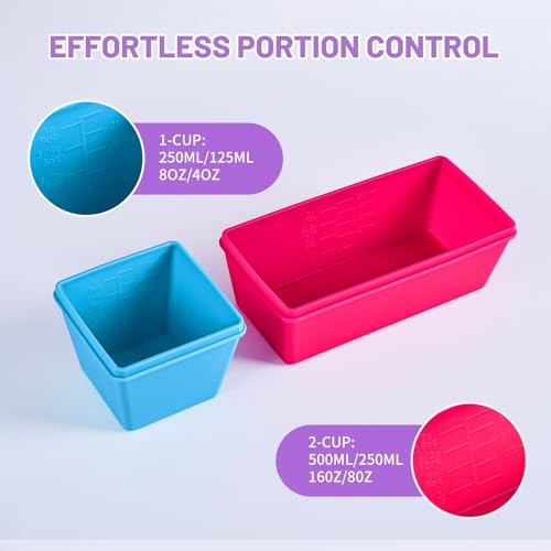 Silicone Freezer Molds with Lids (Retro Rainbow / 4x 1-Cup & 2x 2-Cup)