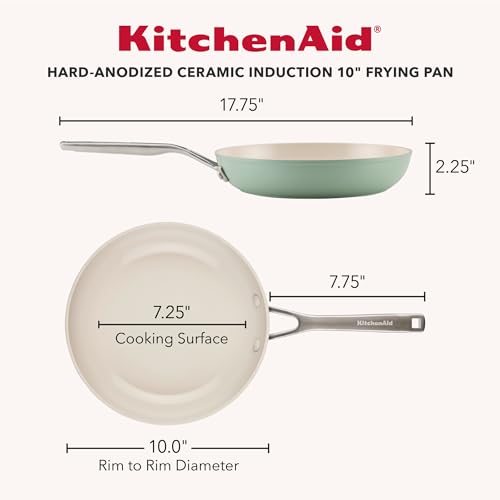 Hard Anodized Ceramic Non Stick Frying Pans (Cardamom / 10 Inch)