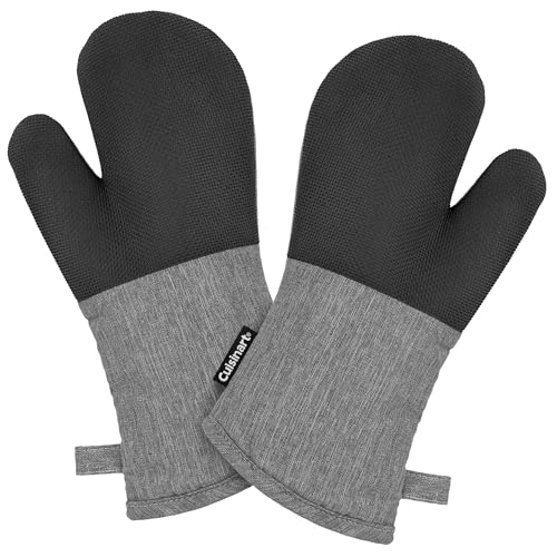 Cuisinart Chambray Kitchen Oven Mitts (Black)