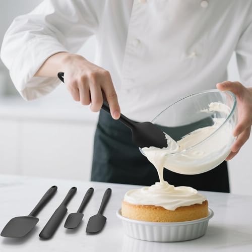 Silicone Spatula Set of 5 (Pure Black)