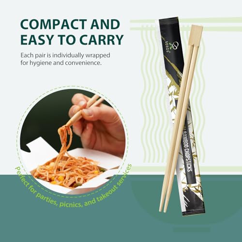 Premium Disposable Bamboo Chopsticks (9 Inch / 500 Sets)
