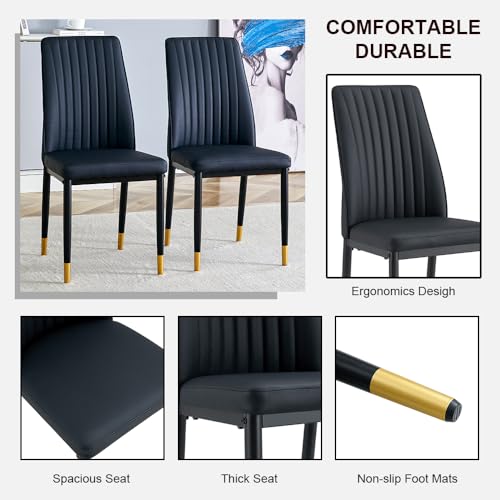 Modern Dining Chairs Set (B- Black)
