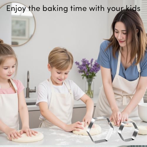Regular Hexagon Cookie Cutter Set Large Stainless Steel Honeycomb Geometric Frame Plaque Cookie Cutters Shapes Molds 1 Inch Depth (Regular Hexagon)