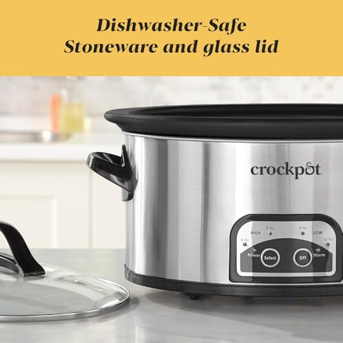 6 Quart Programmable Slow Cooker with Timer and Auto Food Warmer Setting