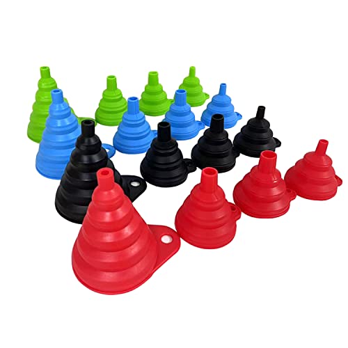 Set of 4 Silicone Collapsible Kitchen Funnel