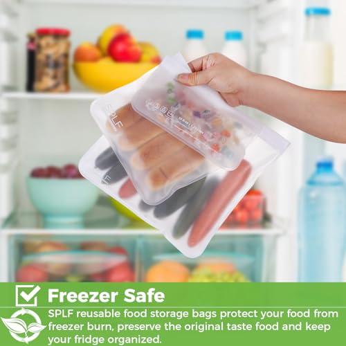 10 Pack Dishwasher Safe Reusable Snack Bags (10 Pack-10 Snack / White)